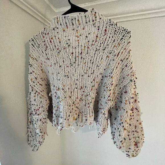 cropped white and colorful sweater 🤩 - Picture 2 of 2